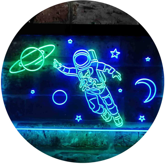 Astronaut Planets Stars Space Moon LED Light Sign - Way Up Gifts