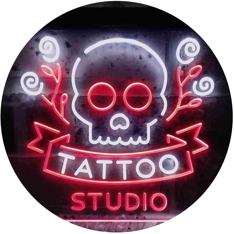 Skull Tattoo Studio LED Light Sign - LED Gift Works