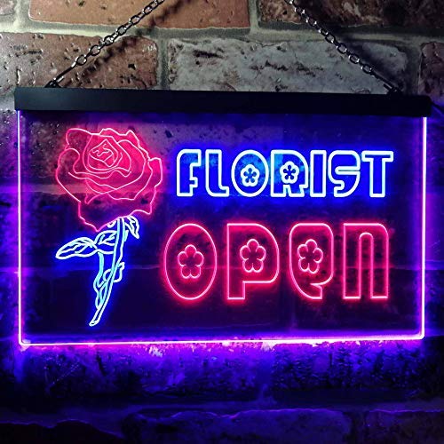 Flower Shop Florist Open LED Light Sign - LED Gift Works