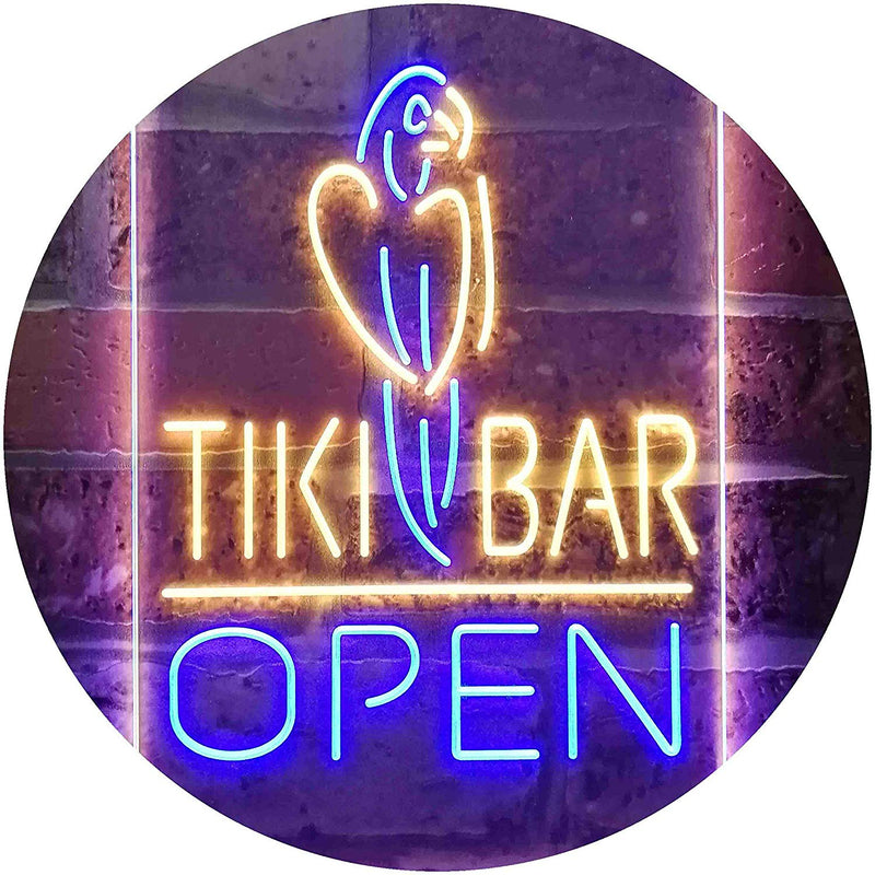 Parrot Tiki Bar Open LED Light Sign - LED Gift Works