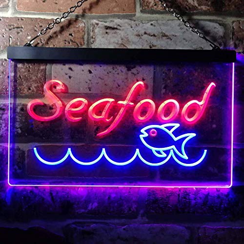 Fish Seafood Restaurant LED Light Sign - Way Up Gifts