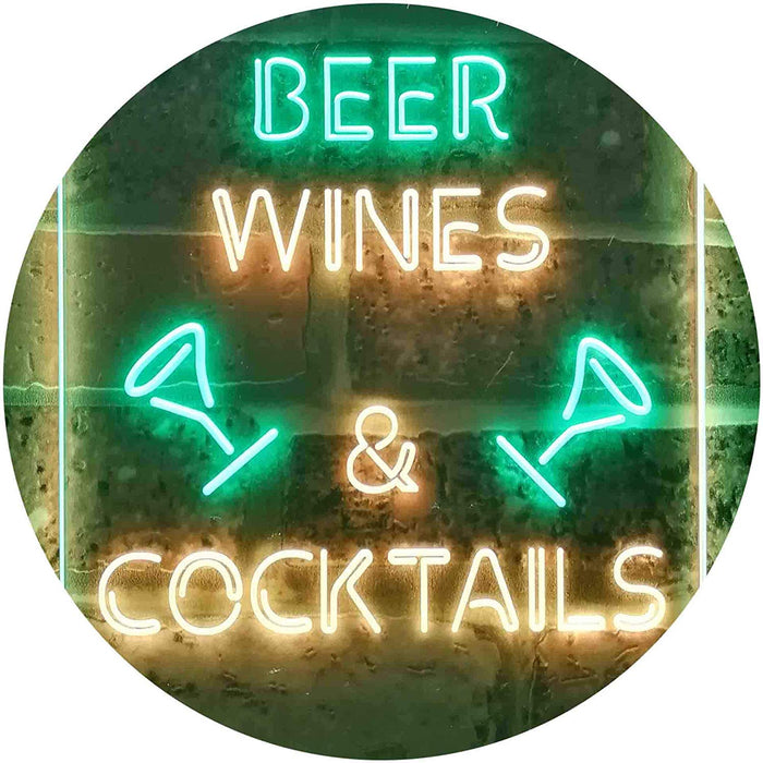 Beer Wine Cocktails LED Light Sign - Way Up Gifts