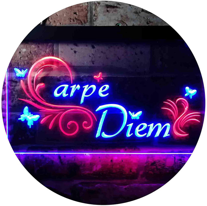 Carpe Diem Seize The Day Bedroom Quote LED Light Sign - Way Up Gifts