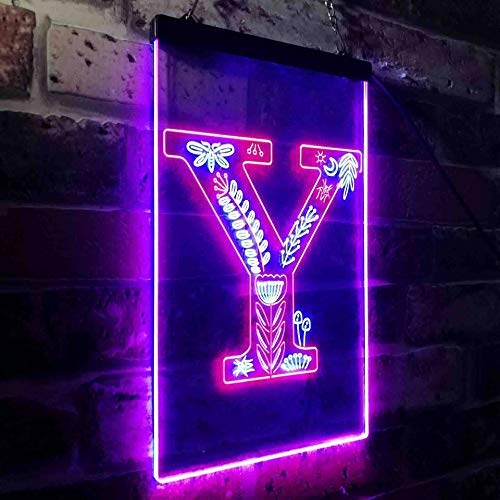 Family Name Letter Y Monogram Initial LED Light Sign - LED Gift Works