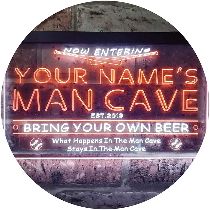 Personalized Sports Baseball Theme Man Cave LED Light Sign - Way Up Gifts