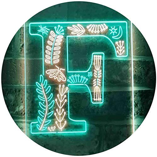 Family Name Letter F Monogram Initial LED Light Sign - Way Up Gifts