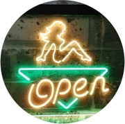 Sexy Girl Open LED Light Sign - LED Gift Works