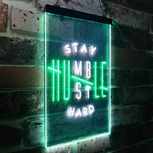 Motivational Quote Stay Humble Hustle Hard LED Light Sign - LED Gift Works