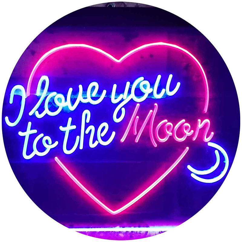 I Love You to The Moon LED Light Sign - LED Gift Works