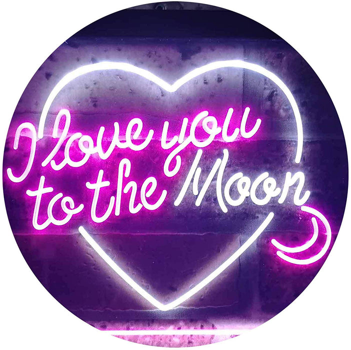 I Love You to The Moon LED Light Sign - Way Up Gifts