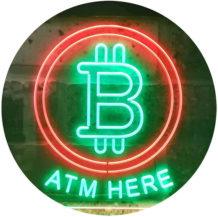 Bitcoin ATM Here LED Light Sign - Way Up Gifts