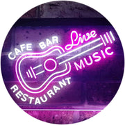 Guitar Cafe Bar Restaurant Live Music LED Light Sign - LED Gift Works