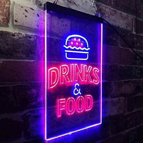 Hamburgers Drinks and Food LED Light Sign - LED Gift Works