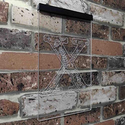 Family Name Letter X Monogram Initial LED Light Sign - LED Gift Works