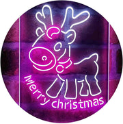 Merry Christmas Reindeer LED Light Sign - LED Gift Works