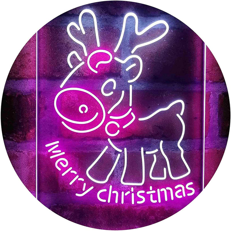 Merry Christmas Reindeer LED Light Sign - LED Gift Works