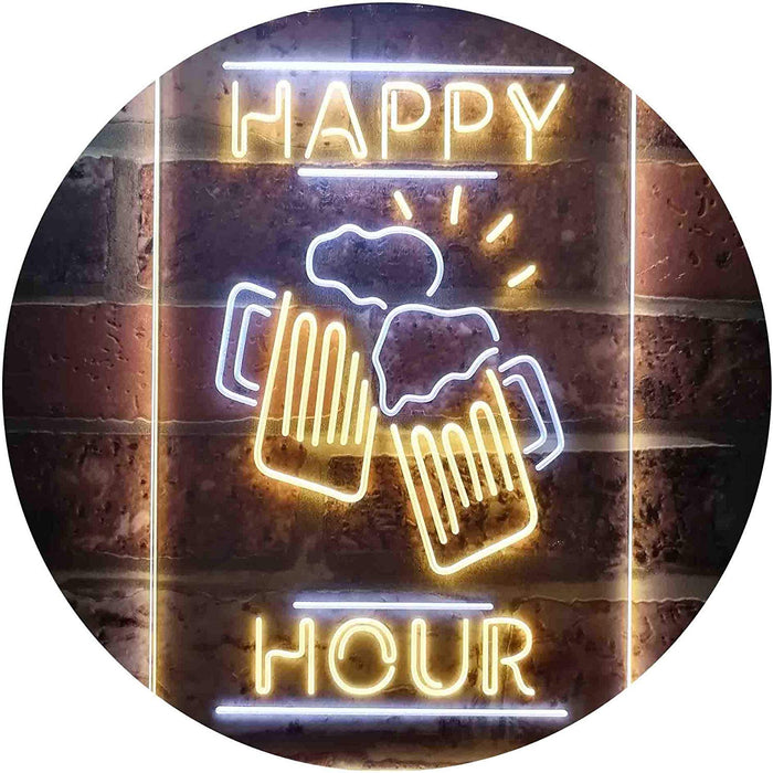 Beer Mugs Cheers Happy Hour LED Light Sign - Way Up Gifts