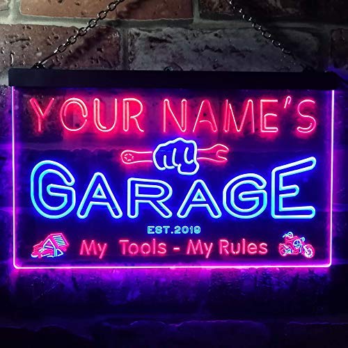 Personalized Home Garage Tools Handyman LED Light Sign - Way Up Gifts