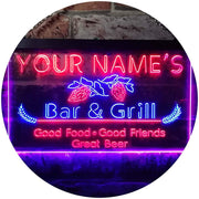 Personalized Bar & Grill LED Light Sign - LED Gift Works