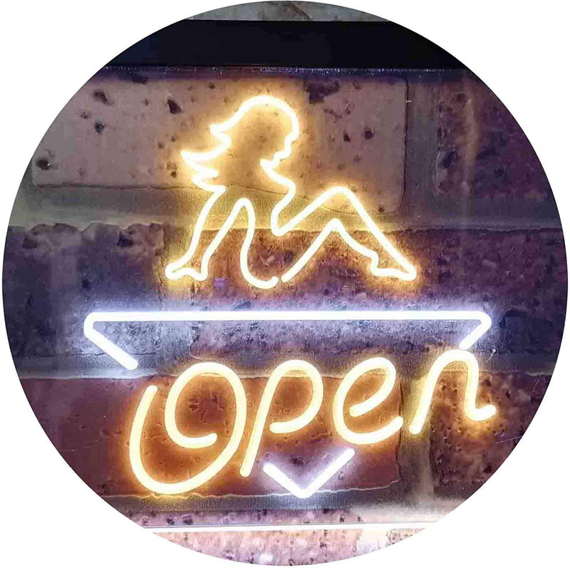 Sexy Girl Open LED Light Sign - LED Gift Works