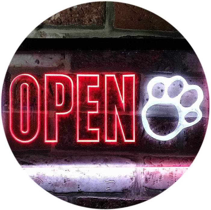 Open Paw Print Dog Grooming LED Light Sign - Way Up Gifts
