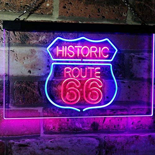 Historic Route 66 LED Light Sign - Way Up Gifts