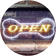 Open Dog Bone Grooming Pet Shop LED Light Sign - LED Gift Works