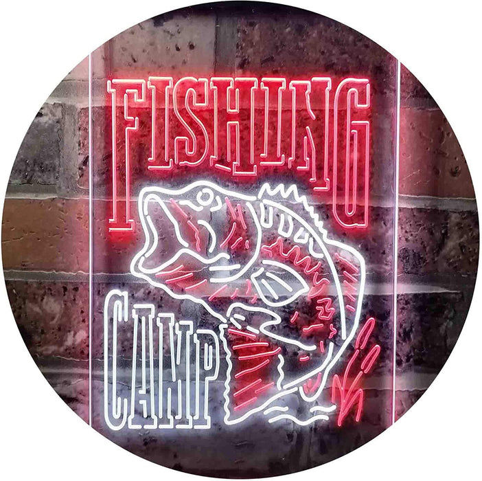 Fishing Camp Fish Cabin Decor LED Light Sign - Way Up Gifts