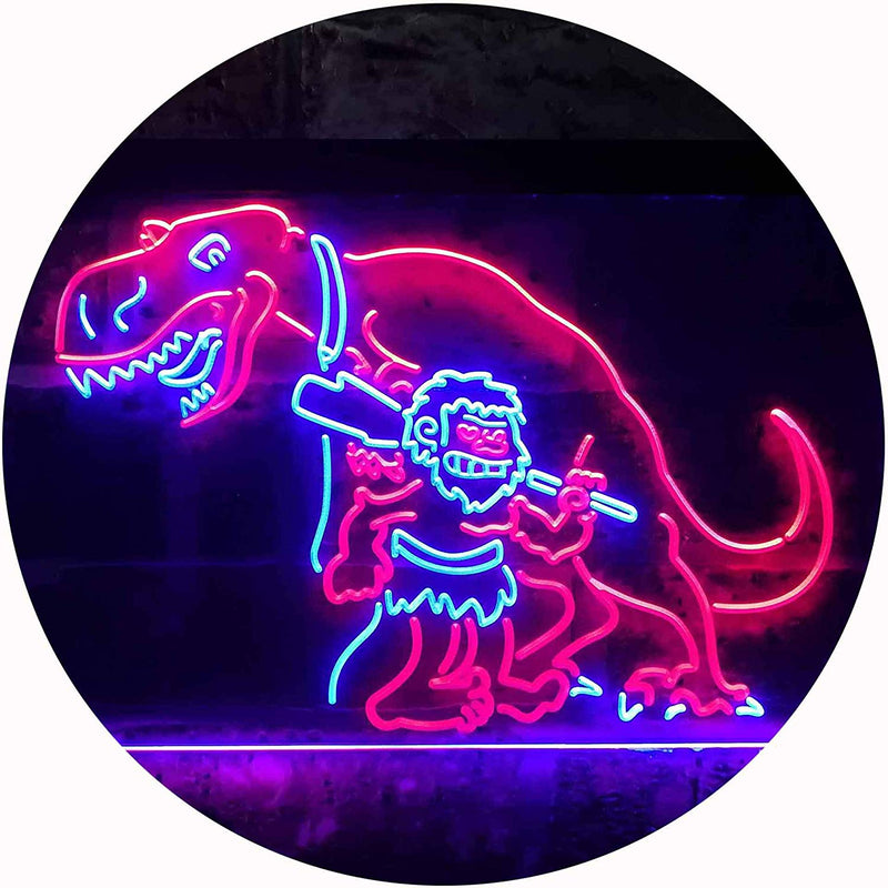 Caveman Dinosaur LED Light Sign - LED Gift Works