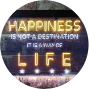 Happiness is a Way of Life Quotes Bedroom Decor LED Light Sign - LED Gift Works
