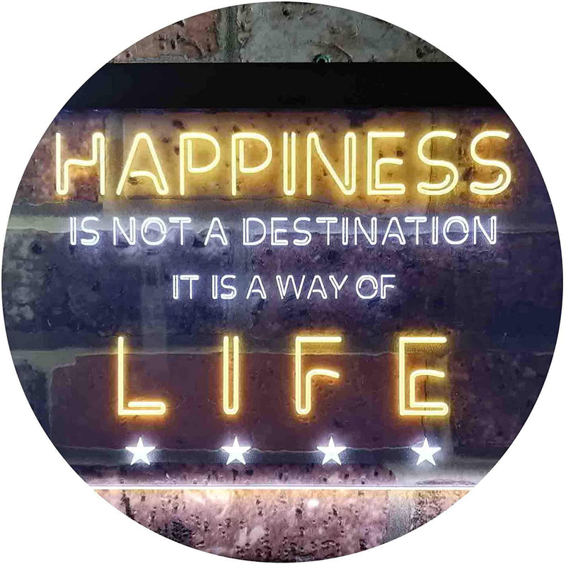 Happiness is a Way of Life Quotes Bedroom Decor LED Light Sign - LED Gift Works