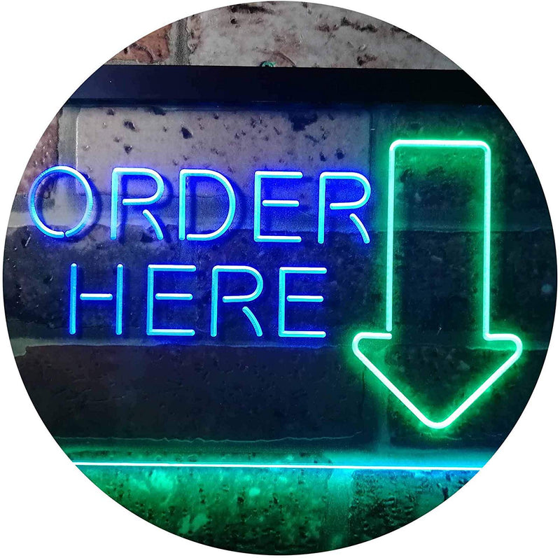 Arrow Order Here LED Light Sign - LED Gift Works