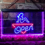 Sexy Girl Open LED Light Sign - LED Gift Works