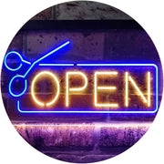 Scissors Open Barber Salon Hair Cuts LED Light Sign - LED Gift Works