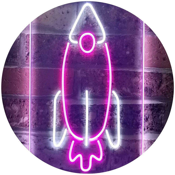 Space Shuttle Rocket Kids Wall Decor LED Light Sign - Way Up Gifts