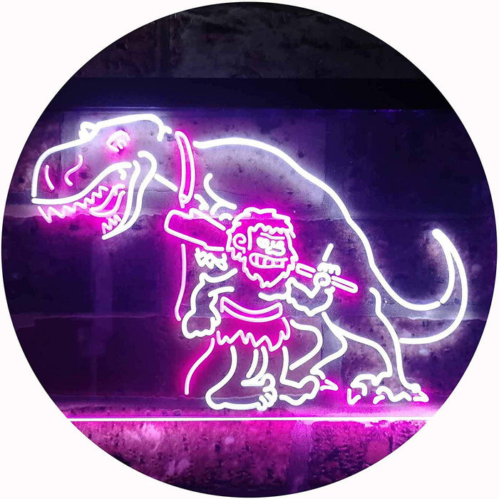 Caveman Dinosaur LED Light Sign - Way Up Gifts