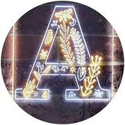 Family Name Letter A Monogram Initial LED Light Sign - LED Gift Works