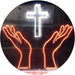 Christianity Hands Cross LED Light Sign - Way Up Gifts