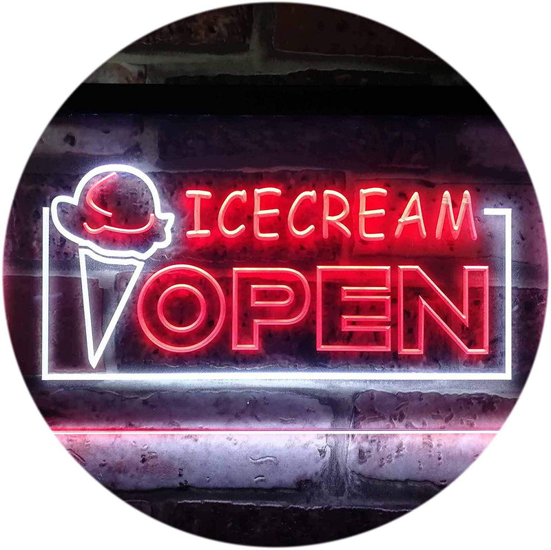 Open Ice Cream LED Light Sign - LED Gift Works