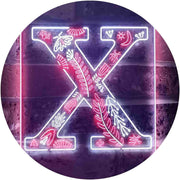 Family Name Letter X Monogram Initial LED Light Sign - LED Gift Works