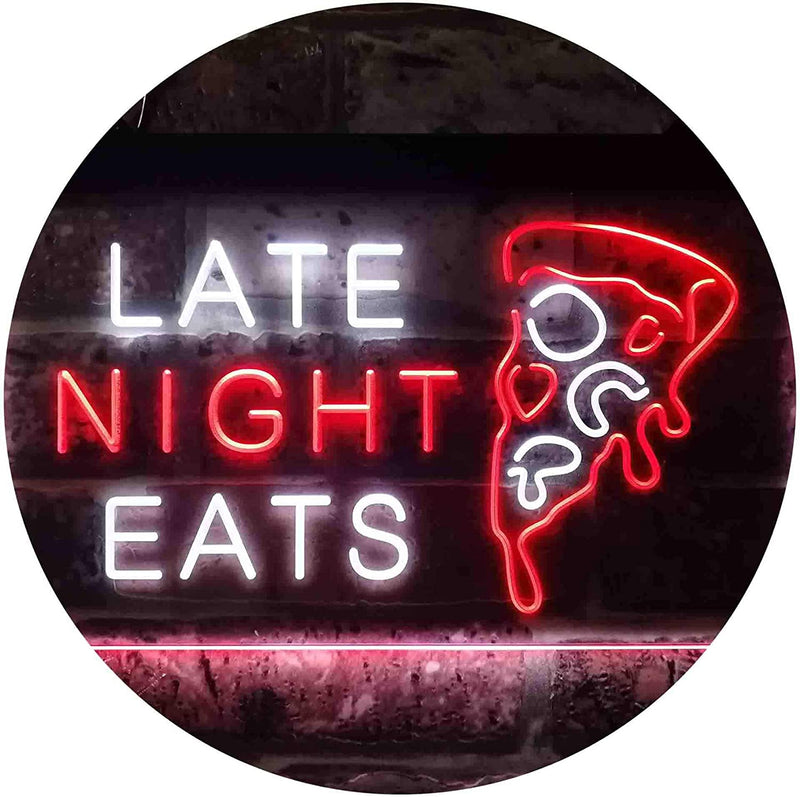 Late Night Eats Pizza LED Light Sign - LED Gift Works