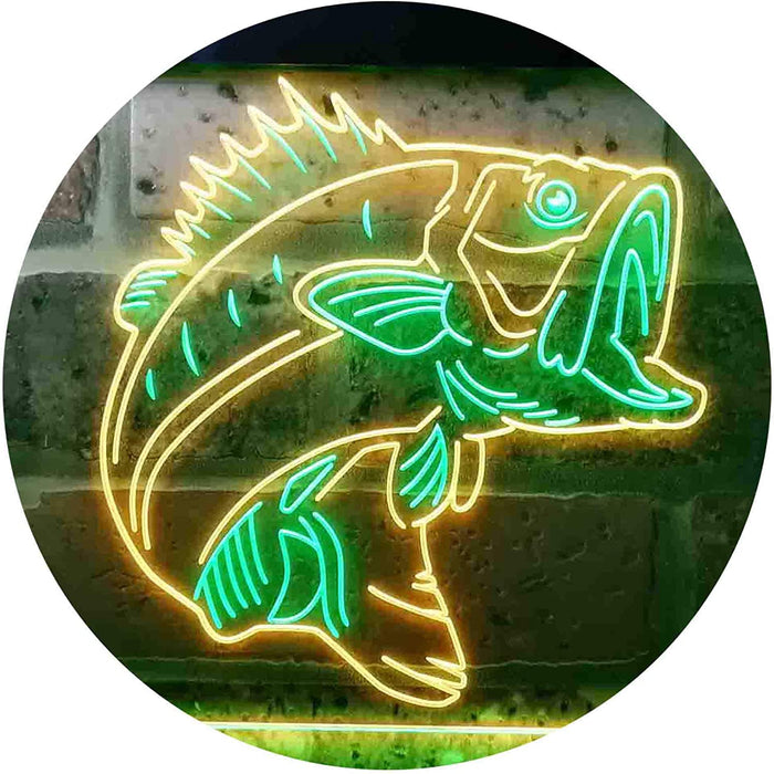 Bass Fish Cabin Decor Fishing Bait Store LED Light Sign - Way Up Gifts