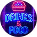 Hamburgers Drinks and Food LED Light Sign - Way Up Gifts