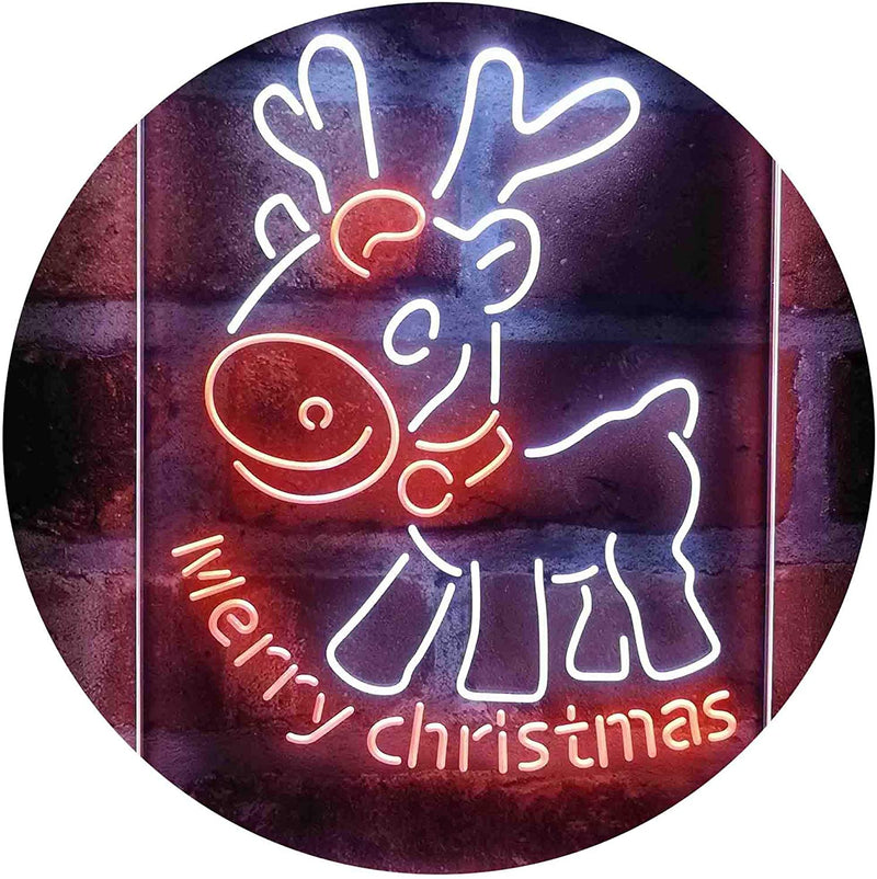 Merry Christmas Reindeer LED Light Sign - LED Gift Works