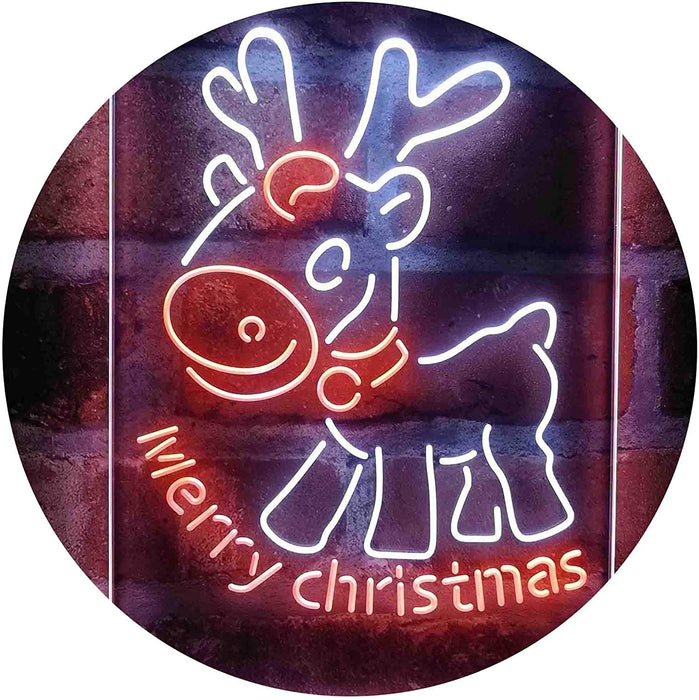 Merry Christmas Reindeer LED Light Sign - Way Up Gifts