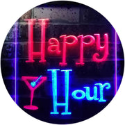 Happy Hour Cocktails Bar LED Light Sign - LED Gift Works