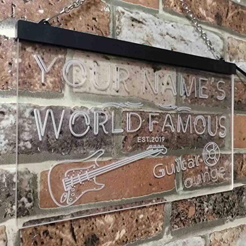 Personalized Guitar Lounge Music Room Studio LED Light Sign - Way Up Gifts