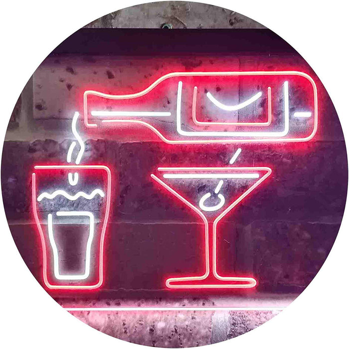 Wine Beer Shots Liquor Cocktails LED Light Sign - Way Up Gifts