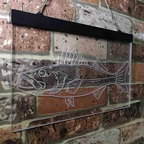 Walleye Fish Fishing Bait Store LED Light Sign - Way Up Gifts