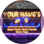 Personalized Bar & Grill LED Light Sign - LED Gift Works